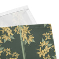 Cloth napkin set in Forsythia Bloom Juniper Stripe – broadcloth dining linen front and back