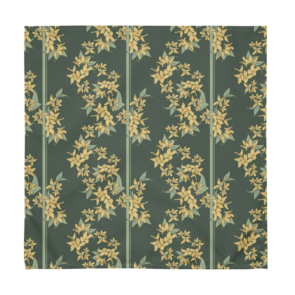 Cloth napkin set in Forsythia Bloom Juniper Stripe – broadcloth dining linen