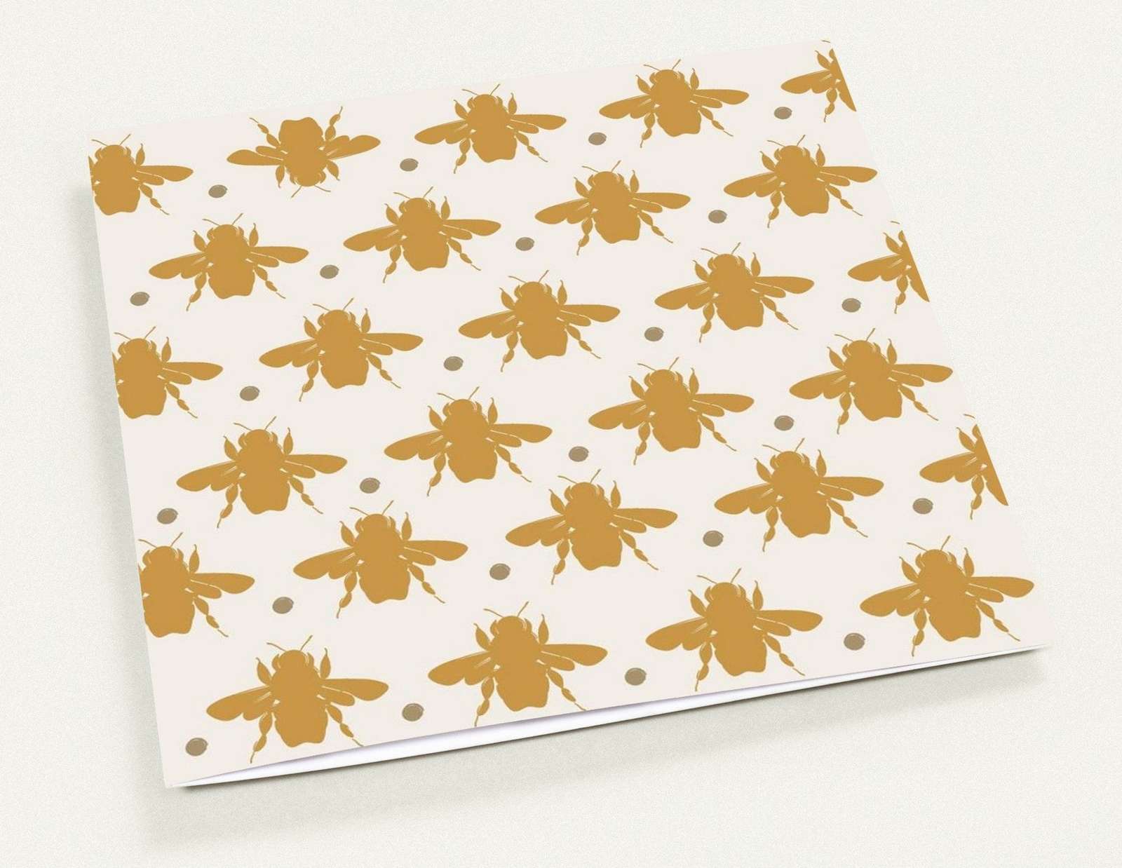 Golden bee greeting card set of 10 vintage charm square size