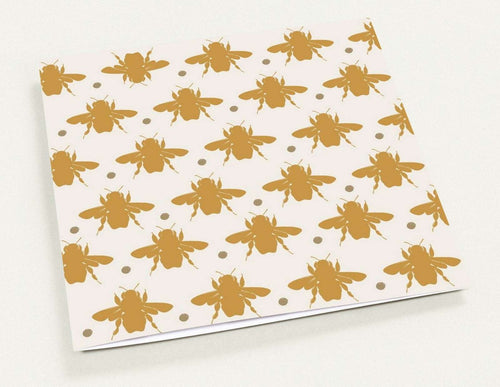 Golden bee greeting card set of 10 vintage charm square size