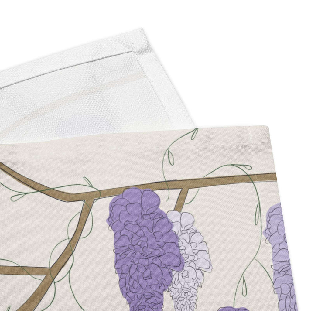 Cloth napkin set in Wisteria Trail Ivory – broadcloth dining linen front and back